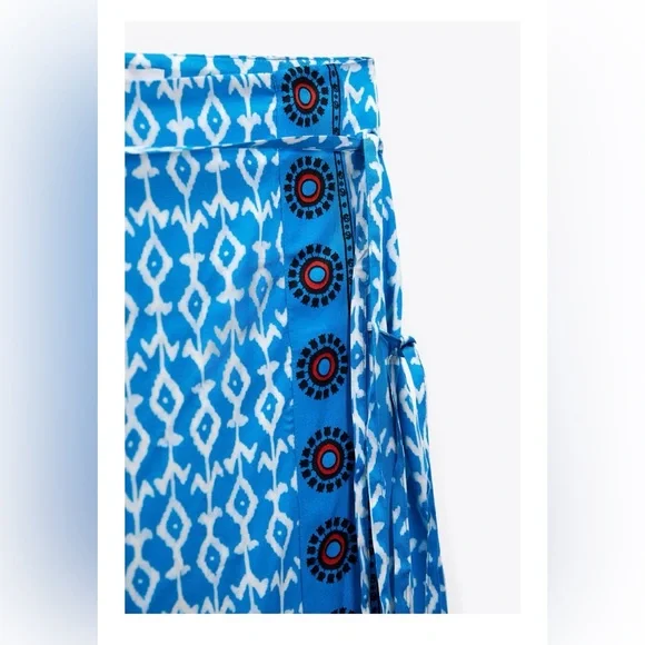 NWT Zara printed pareo long Clara skirt size Large (US) - Picture 3 of 13
